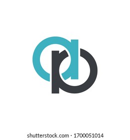 initial letter ap linked round lowercase logo blue and grey