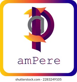 Initial letter AP linked round  vector template