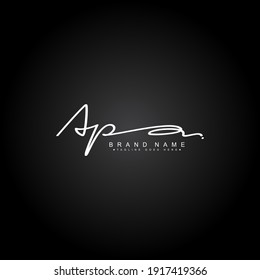 Initial Letter AP Logo - Hand drawn Signature Style Logo