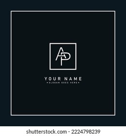 Logotipo de letra inicial AP - Logotipo de alfabeto mínimo