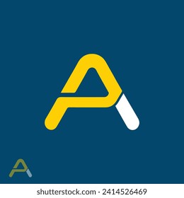 Logo de la carta inicial AP. Diseño del logotipo de la carta estándar AP.