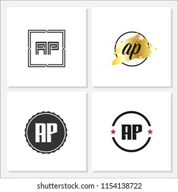 Initial Letter AP Logo Template Design
