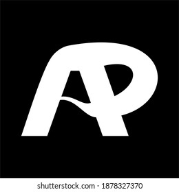Initial letter AP logo template in flat design monogram illustration