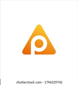 Initial letter AP modern triangle concept icon logo vector