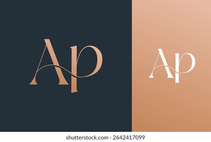Initial letter AP PA logo design vector illustration for couple, wedding, and business
