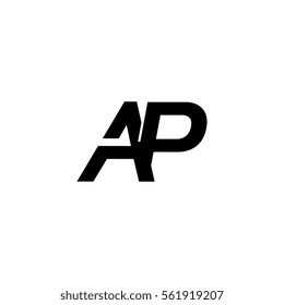 initial letter ap uppercase related logotype black vector design logo element template