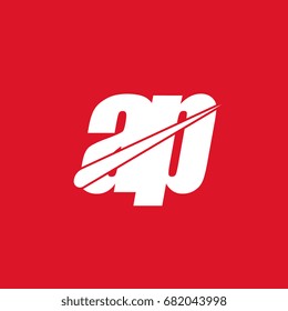 initial letter ap white logo in red background