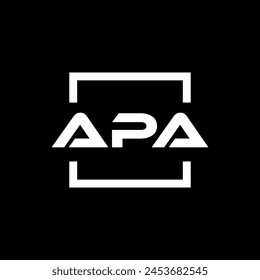 Initial letter APA logo design. APA logo design inside square.