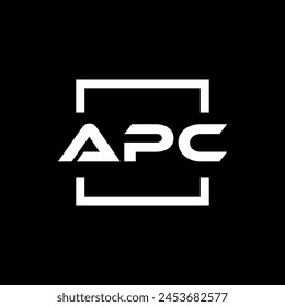 Initial letter APC logo design. APC logo design inside square.