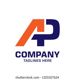 initial letter AP,PA geometric strong logo vector illustration isolated on white background
