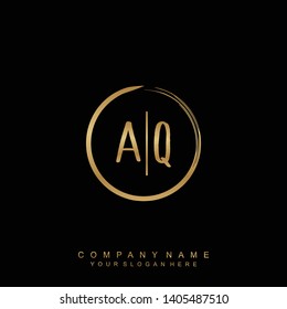 Initial letter AQ beautiful handwriting logo vector template