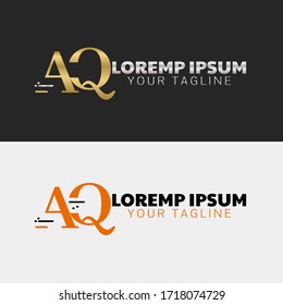 Initial Letter AQ Capital Logo Symbol-Designvorlagen Elemente. Modernes Logo mit goldenem silbernem Luxus-Stil. Kann für Unternehmen, Unternehmensgruppe, Beratung, Finanzen verwendet werden. Vektorgrafik.