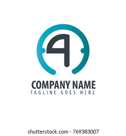 Initial Letter AQ Design Logo