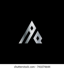 Initial Letter AQ Linked Triangle Design Logo