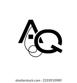Initial letter AQ logo design