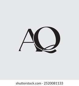 Initial letter AQ logo design