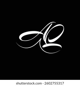 Initial letter AQ logo design