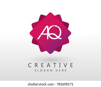 Initial letter AQ Logo Design Template With Frame.
