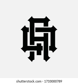 Initial letter AQ and QA  overlapping, interlock, monogram logo, black color on white background