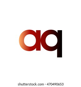 Initial letter AQ red brown gradation color logo
