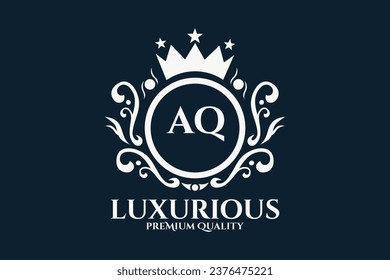 Initial  Letter AQ Royal Luxury Logo template in vector art for luxurious branding  vector illustration.

