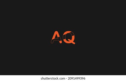 Initial letter AQ uppercase modern logo design template elements. Vector