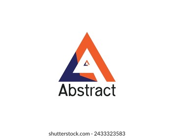 Initial Letter A für Aqua oder Arctic mit einfachem modernem Dreieck-Polygon-Low-Poly-Diamant-Stil-Logo-Design