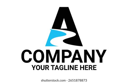 Initial Letter A Aqua fresh water for swimming pool or sea ocean beach logo design vector template illustration