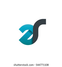 Initial Letter AS AR AJ Rounded Lowercase Logo
