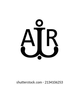 Initial letter AR anchor simple logo.