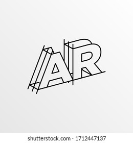 Initial Letter AR with Architecture Graphic Logo Design