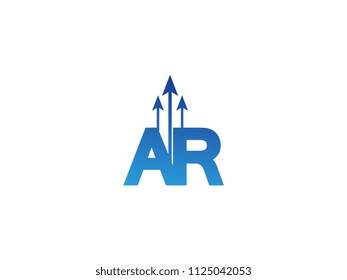 Initial Letter AR Arrow Chart Finance Business