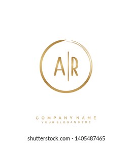 Initial letter AR beautiful handwriting logo vector template