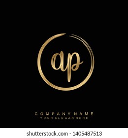 Initial letter AR beautiful handwriting logo vector template