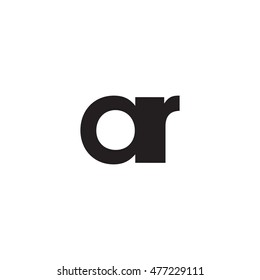 Initial letter AR black white logo