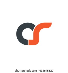 Initial Letter AR CR CS CR Linked Circle Lowercase Logo Black Orange