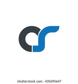 Initial Letter AR CR CS CR Linked Circle Lowercase Logo Black Blue