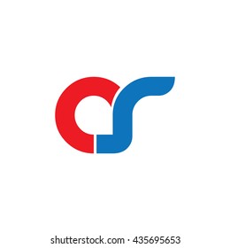 Initial Letter AR CR CS CR Linked Circle Lowercase Logo Red Blue