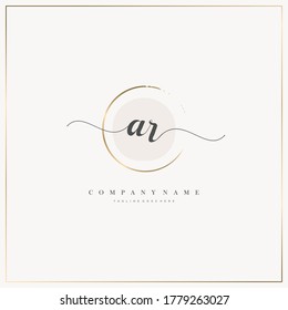 Initial Letter AR handwriting logo hand drawn template vector, logo for beauty, cosmetics, wedding, fashion and business, and other