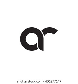 initial letter ar linked circle lowercase monogram logo black