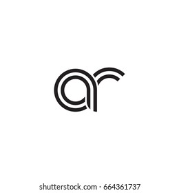 Initial letter ar, linked outline rounded lowercase, monogram black
