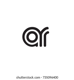 Initial letter ar, linked outline rounded lowercase, monogram black