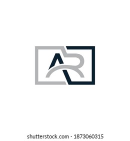 Initial letter AR logo design template vector