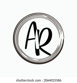 Initial letter AR logo design