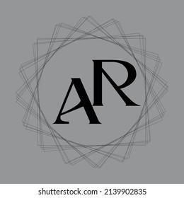 Initial letter AR logo design