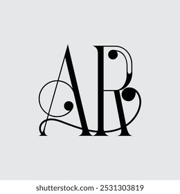 Initial letter AR logo design 