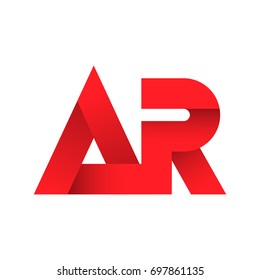 Initial letter AR logo design concept in professional red color