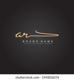 Initial Letter AR Logo - Hand Drawn Signature Logo