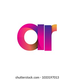 Initial Letter AR Logo Lowercase, magenta and orange, Modern and Simple Logo Design.

