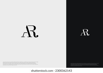 Initial Letter AR Logo monogram typography for business name. Vector logo inspiration